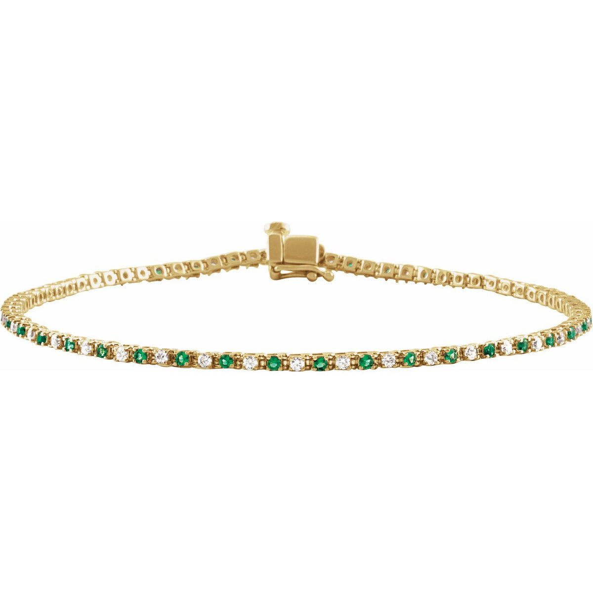 Pulseira riviera esmeralda – Ouro Amarelo 14k