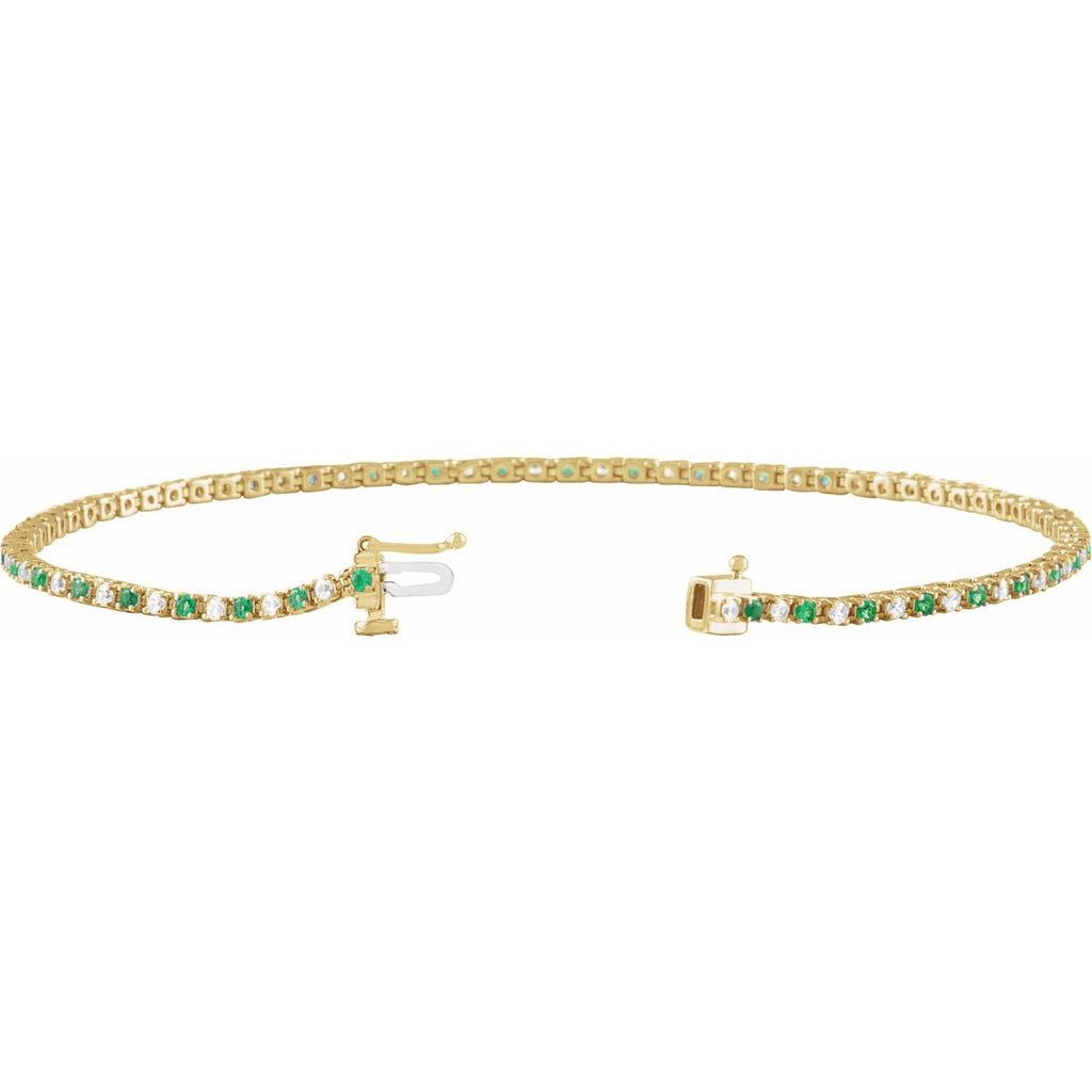 Pulseira riviera esmeralda – Ouro Amarelo 14k