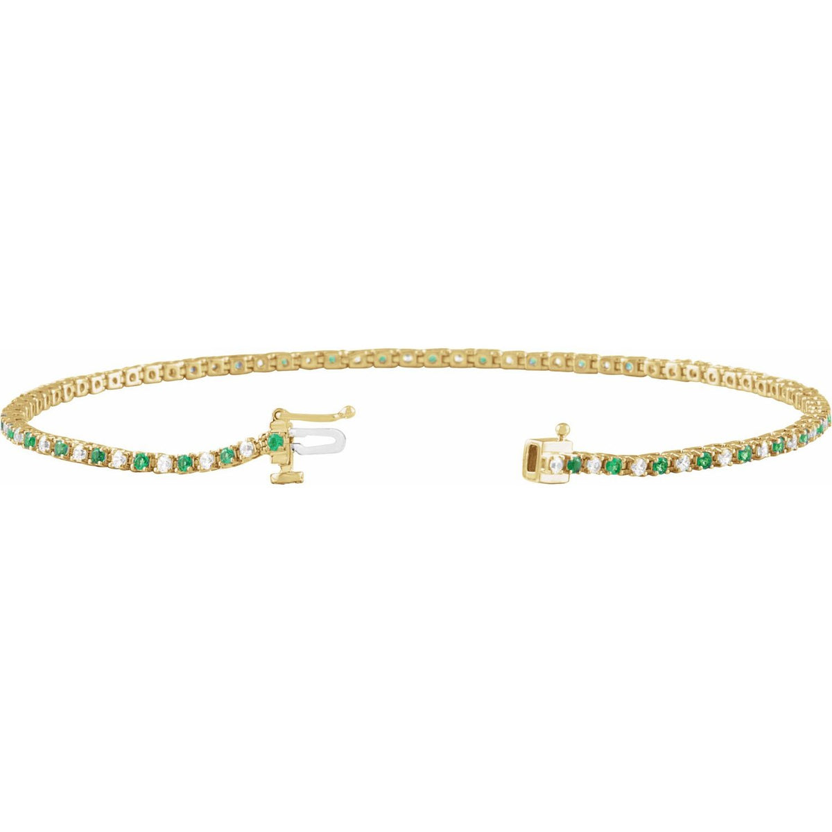 Pulseira riviera esmeralda – Ouro Amarelo 14k