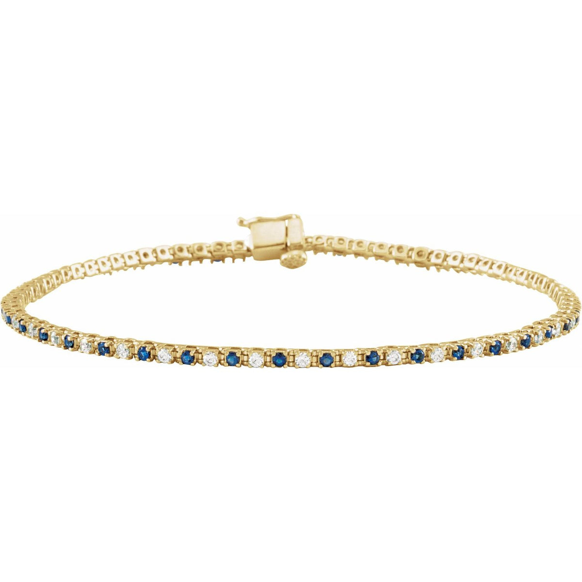 Pulseira riviera safira – Ouro Amarelo 14k