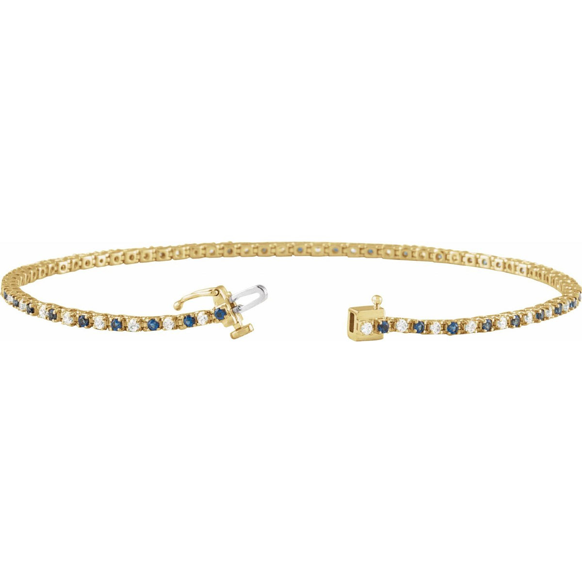 Pulseira riviera safira – Ouro Amarelo 14k