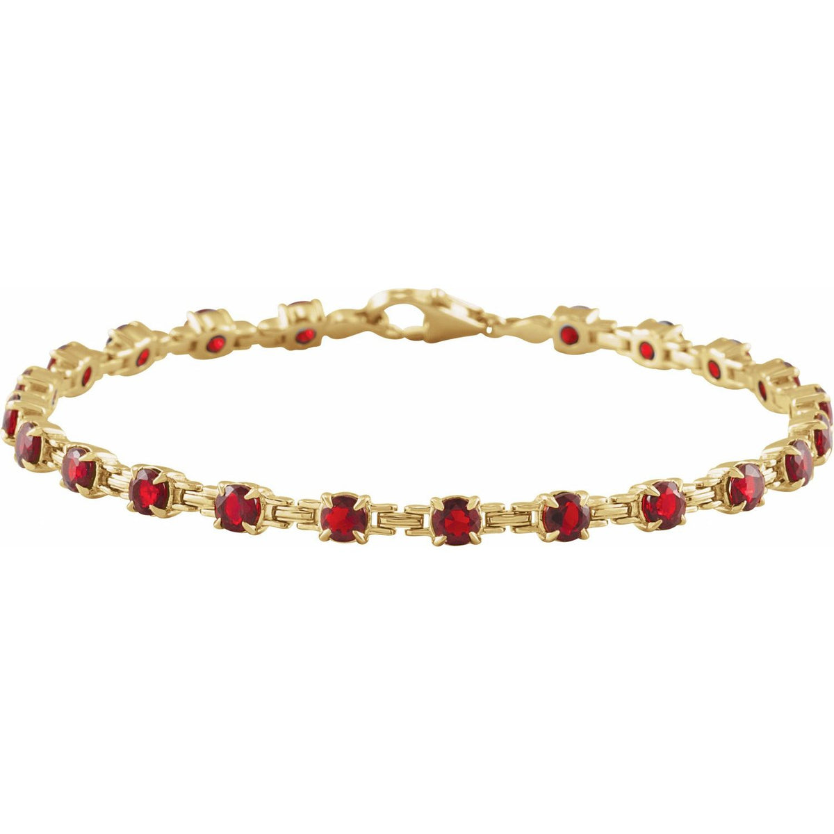 Pulseira riviera granada – Ouro Amarelo 14k