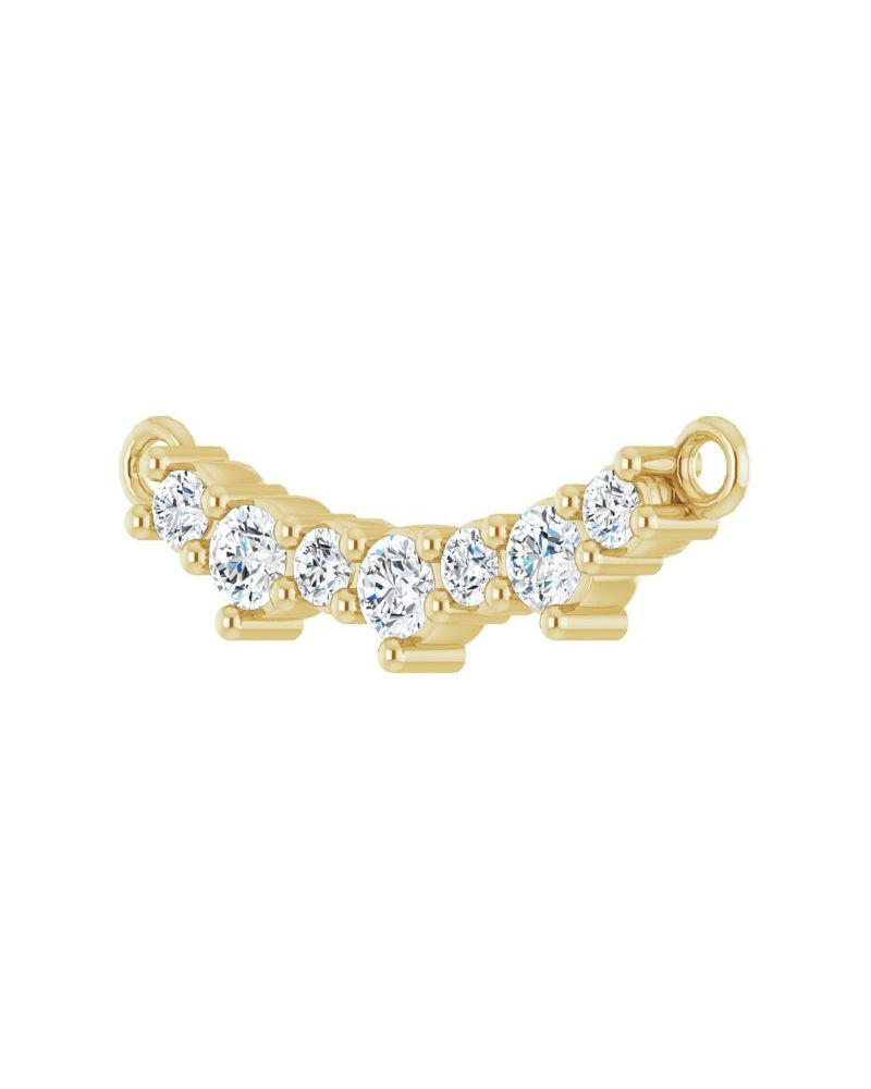 Colar Barra Cravejado em Ouro 14k com Diamantes de Laboratório – Modelo 4