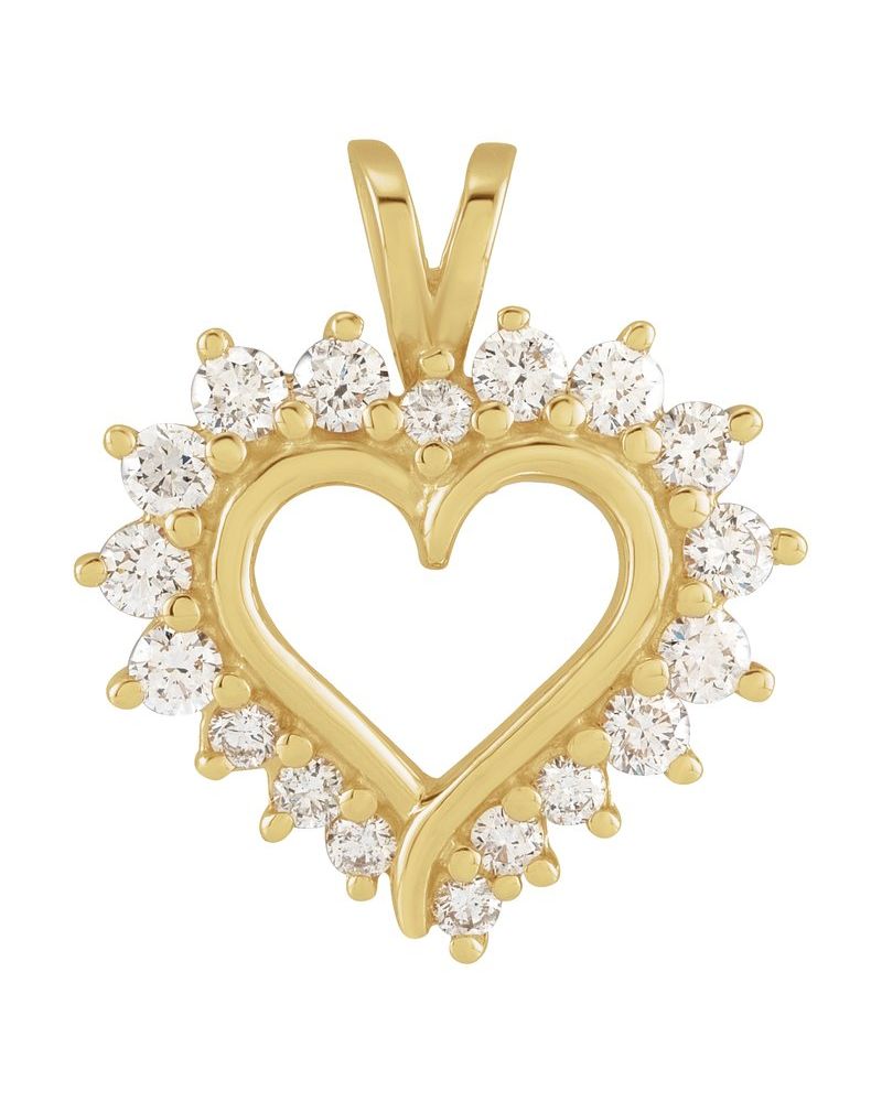 Pingente Coração em Ouro 14k com Diamantes Naturais – Modelo 12