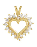 Pingente Coração em Ouro 14k com Diamantes Naturais – Modelo 12