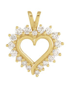 Pingente Coração em Ouro 14k com Diamantes Naturais – Modelo 12