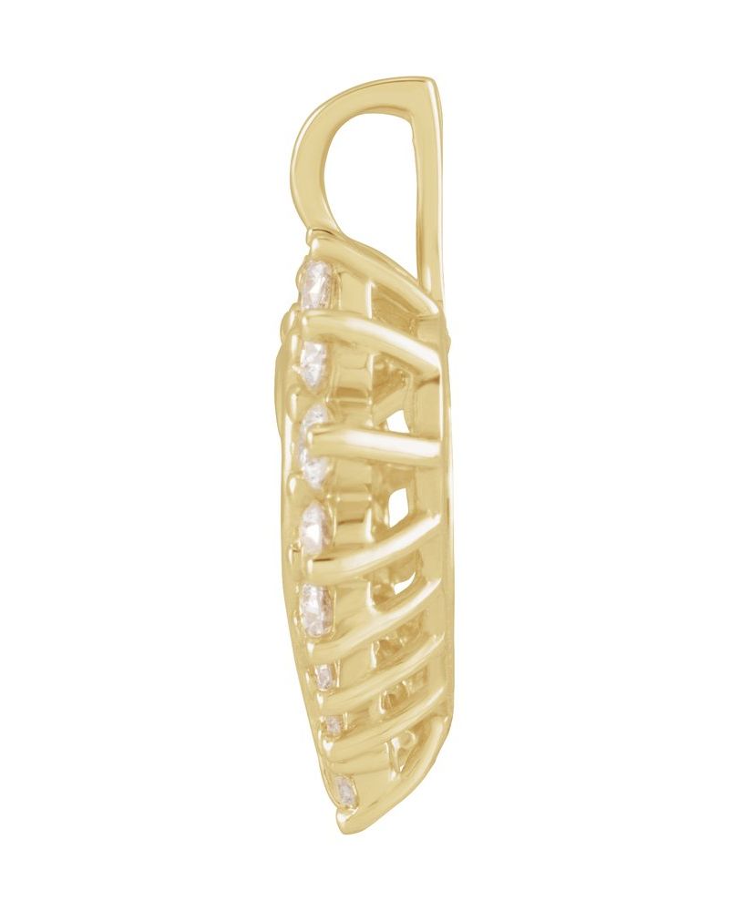 Pingente Coração em Ouro 14k com Diamantes Naturais – Modelo 12