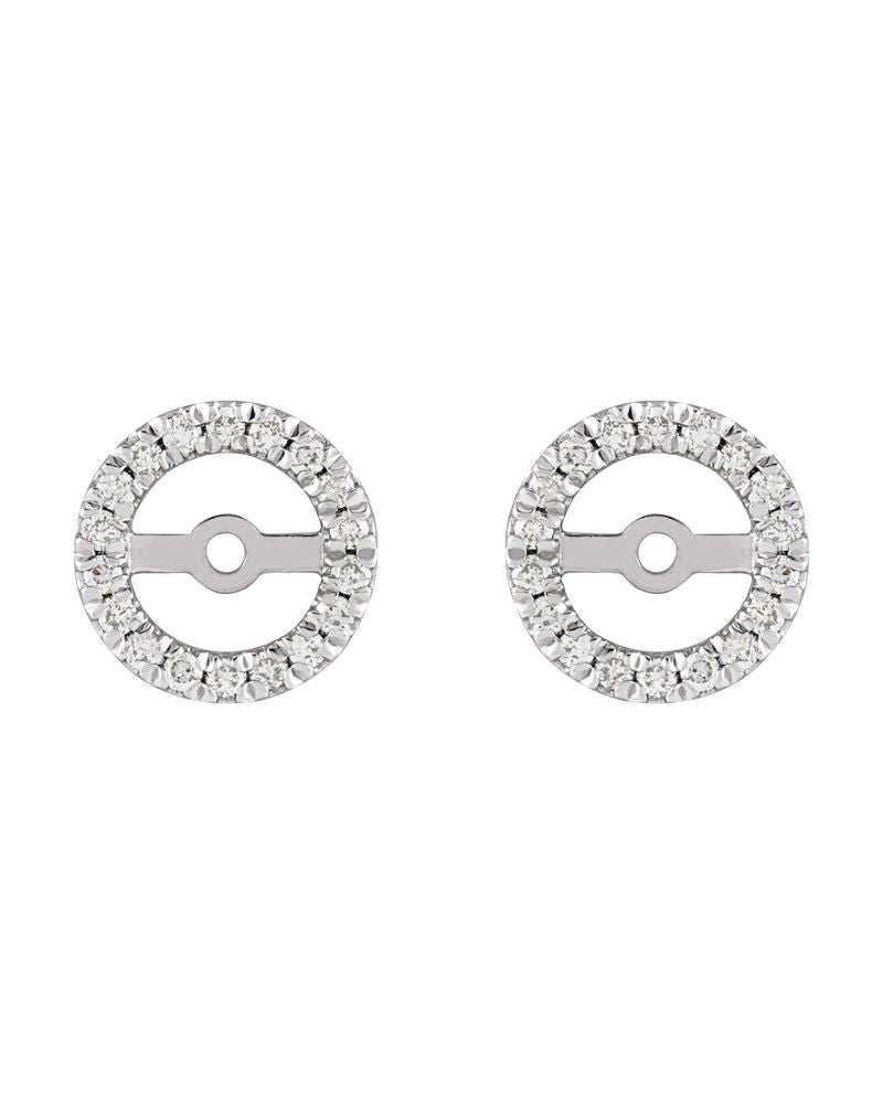 Jaqueta para Brinco com Cravação Francesa em Ouro 14k com Diamantes Naturais