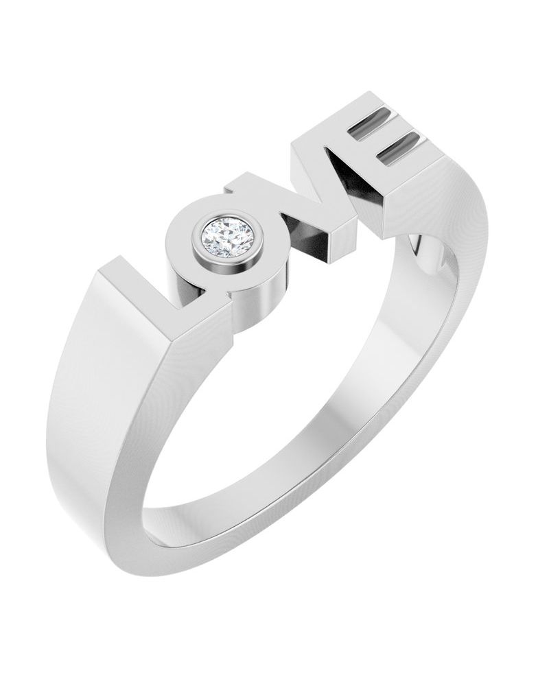Anel Amor em Ouro 14k com Diamantes Naturais