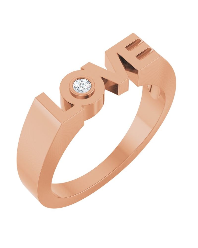 Anel Amor em Ouro 14k com Diamantes Naturais