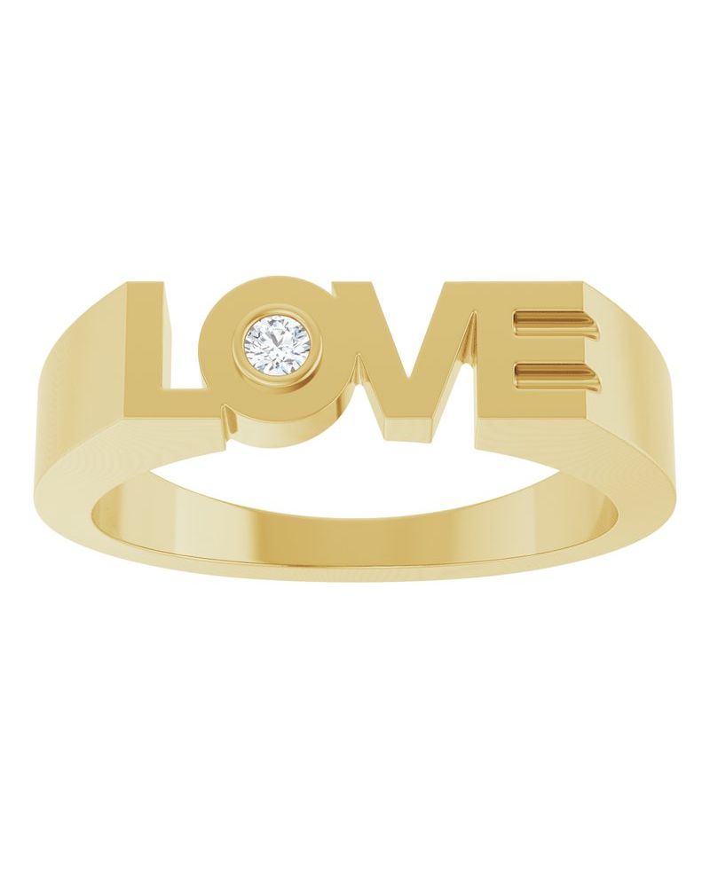 Anel Amor em Ouro 14k com Diamantes Naturais