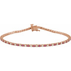 Pulseira riviera rubi – Ouro Rosé 14k