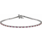 Pulseira riviera rubi – Ouro Branco 14k