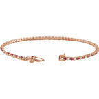 Pulseira riviera rubi – Ouro Rosé 14k
