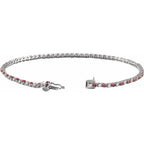 Pulseira riviera rubi – Ouro Branco 14k