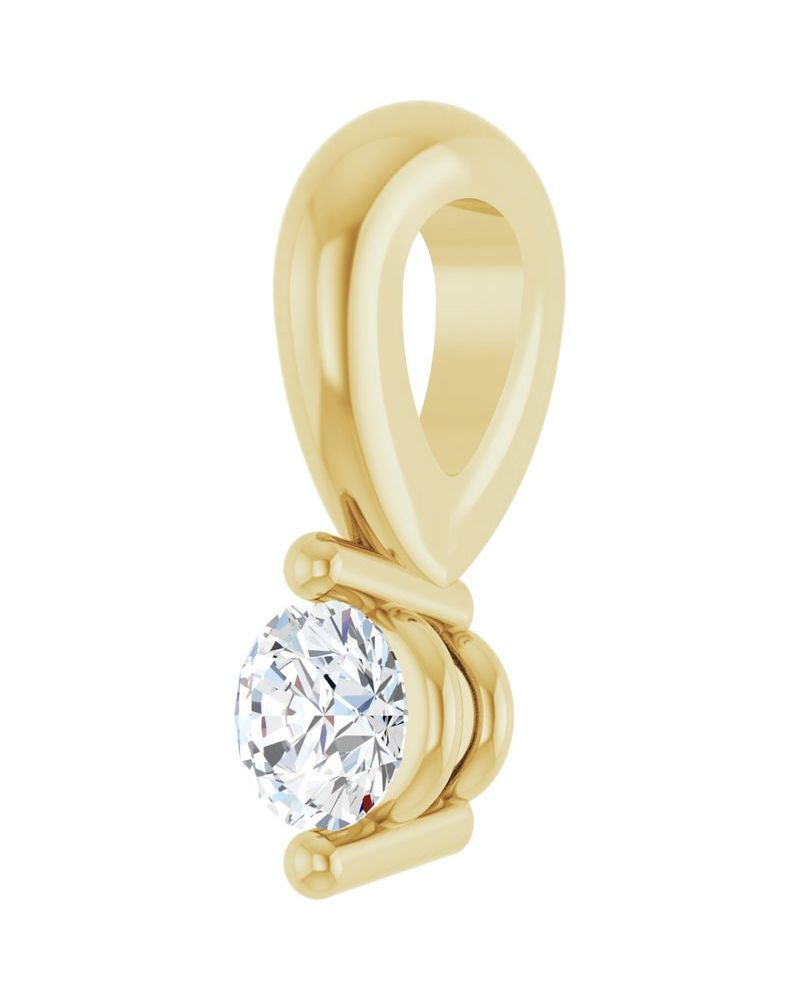 Pingente Solitário em Ouro 14k com Diamantes de Laboratório – Modelo 3