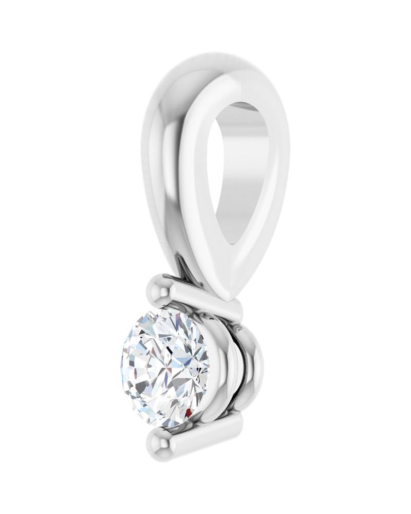 Pingente Solitário em Ouro 14k com Diamantes de Laboratório – Modelo 3