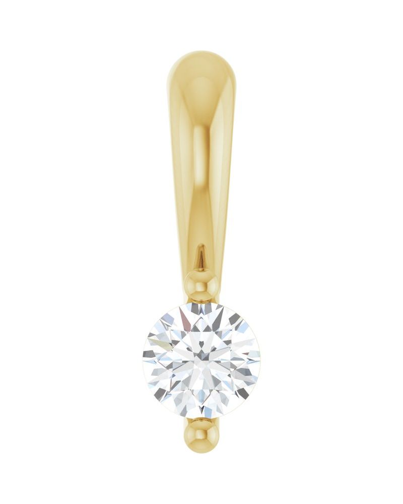 Pingente Solitário em Ouro 14k com Diamantes de Laboratório – Modelo 3