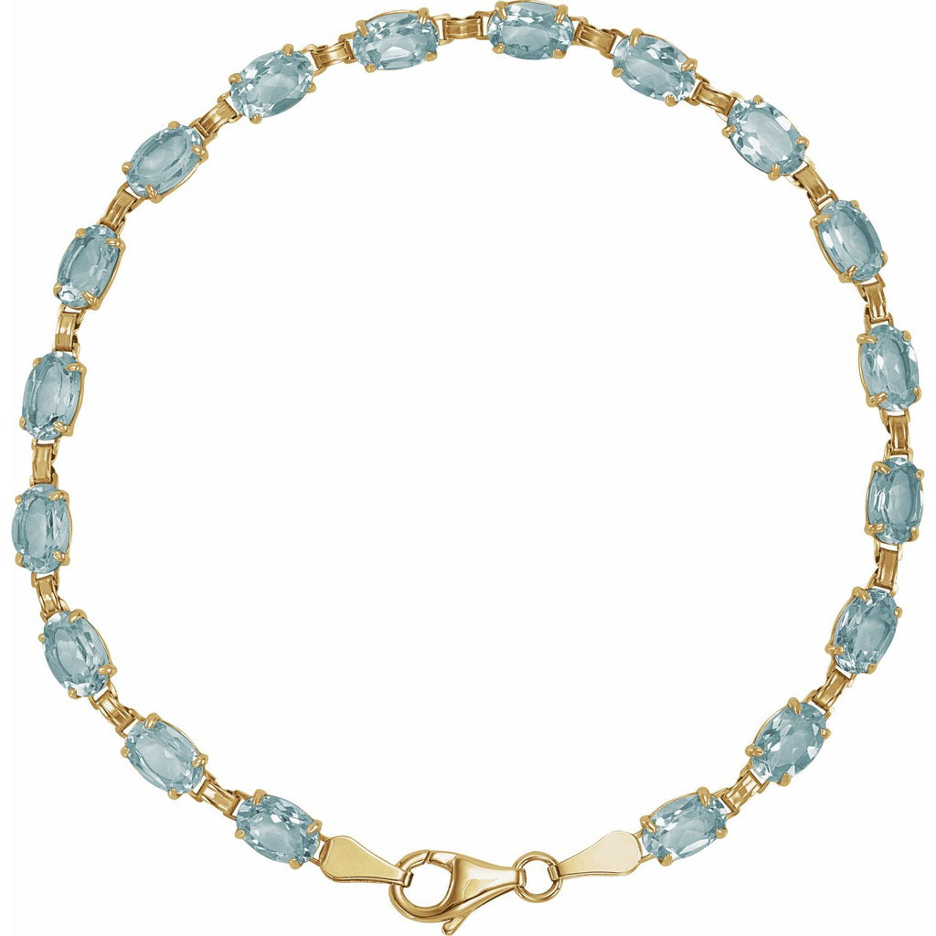 Pulseira riviera topázio azul – Ouro Amarelo 14k