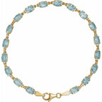 Pulseira riviera topázio azul – Ouro Amarelo 14k