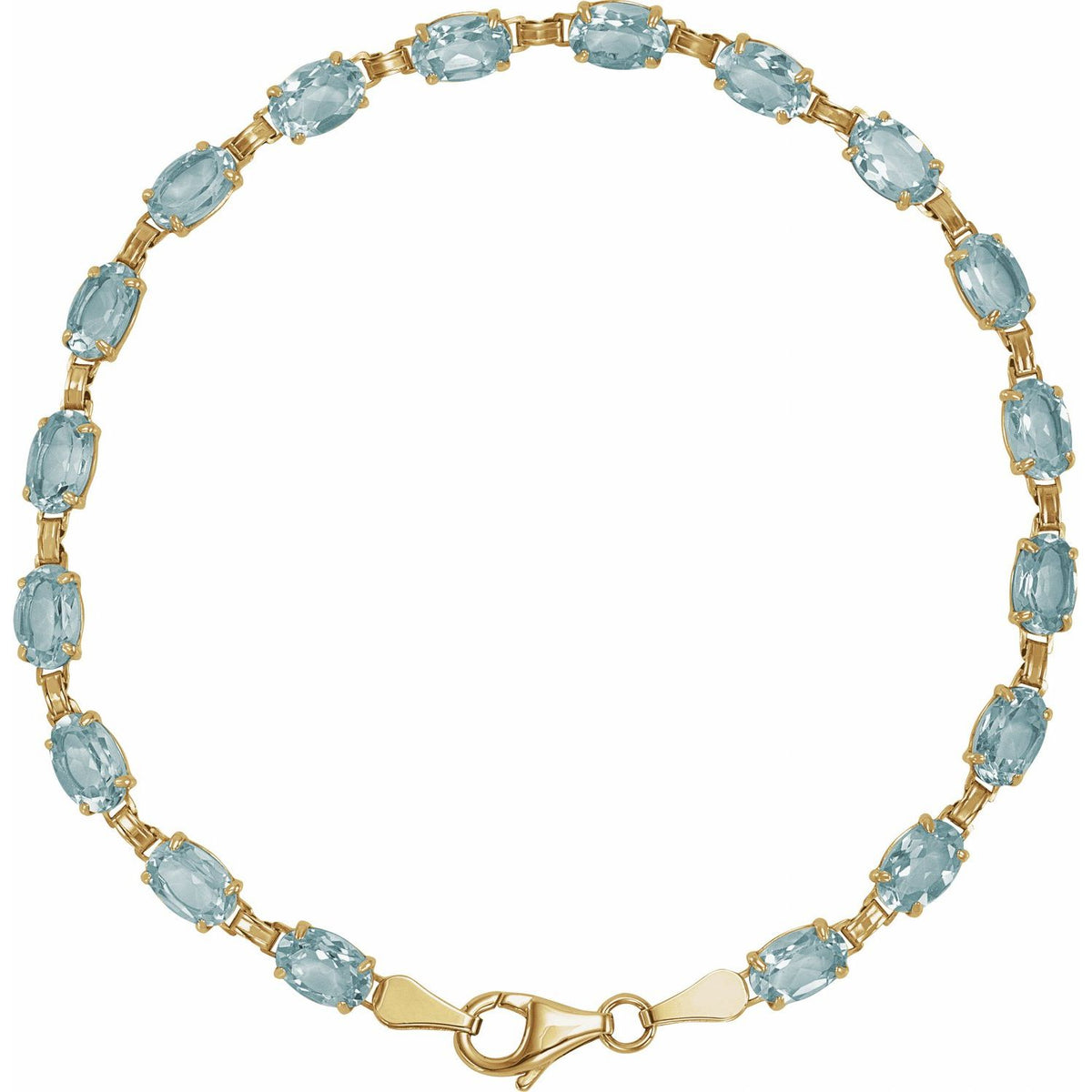 Pulseira riviera topázio azul – Ouro Amarelo 14k