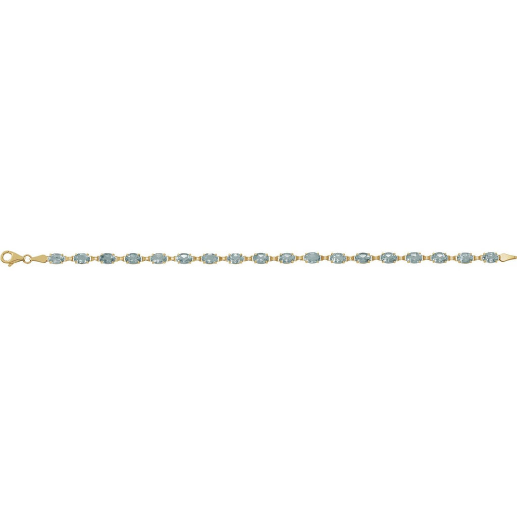 Pulseira riviera topázio azul – Ouro Amarelo 14k