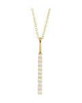 Colar Barra Vertical em Ouro 14k com Diamantes de Laboratório