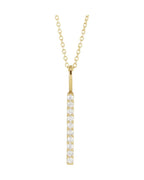 Colar Barra Vertical em Ouro 14k com Diamantes de Laboratório