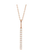 Colar Barra Vertical em Ouro 14k com Diamantes de Laboratório
