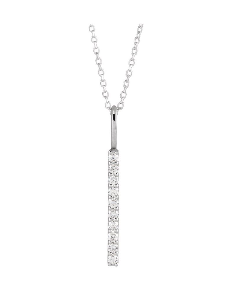 Colar Barra Vertical em Ouro 14k com Diamantes de Laboratório