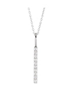 Colar Barra Vertical em Ouro 14k com Diamantes de Laboratório