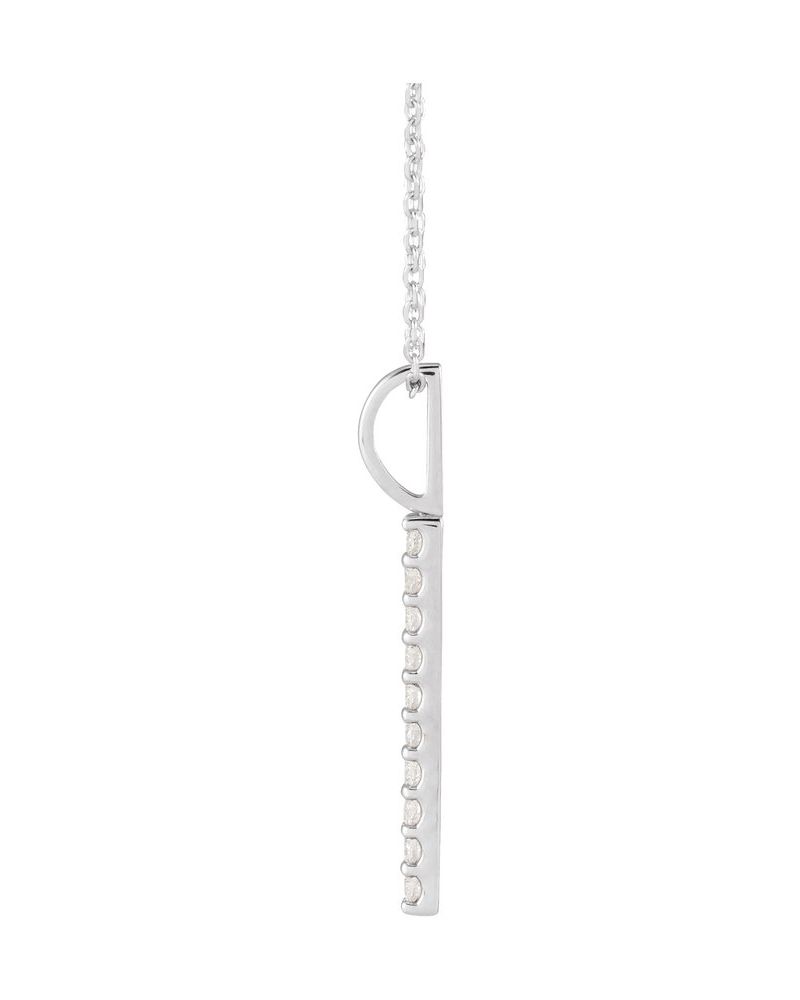 Colar Barra Vertical em Ouro 14k com Diamantes de Laboratório