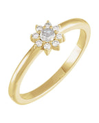 Anel Halo em Ouro 14k com Diamantes Naturais – Modelo 3