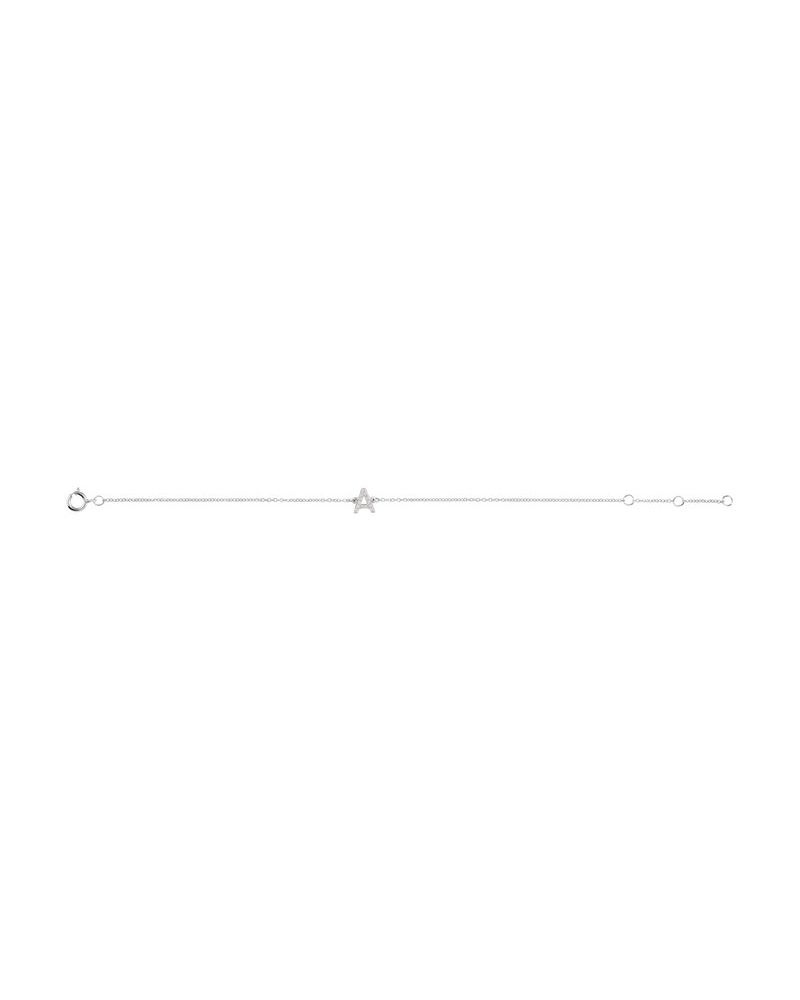 Pulseira Inicial em Ouro 14k com Diamantes Naturais