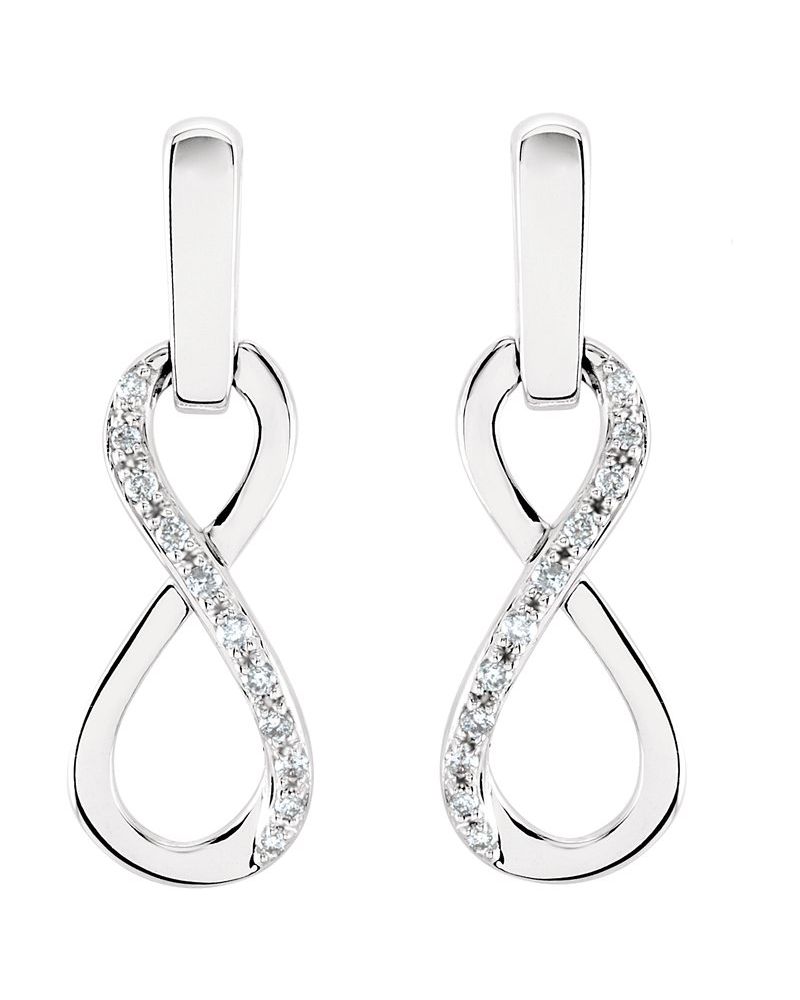 Brinco Infinito em Ouro 14k com Diamantes Naturais – Modelo 2