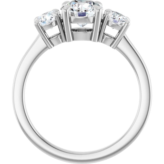 Três Pedras – Modelo 3 – Branco 14k – vista frontal