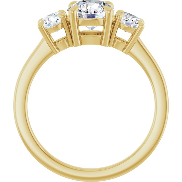 Três Pedras – Modelo 3 – Amarelo 14k – vista frontal
