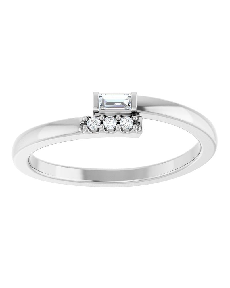 Anel Empilhável em Ouro 14k com Diamantes Naturais – Modelo 5