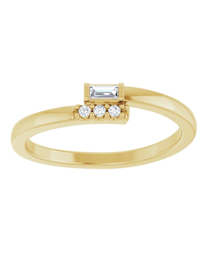 Anel Empilhável em Ouro 14k com Diamantes Naturais – Modelo 5