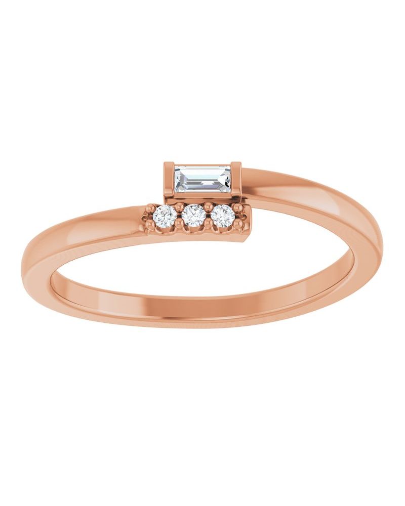 Anel Empilhável em Ouro 14k com Diamantes Naturais – Modelo 5