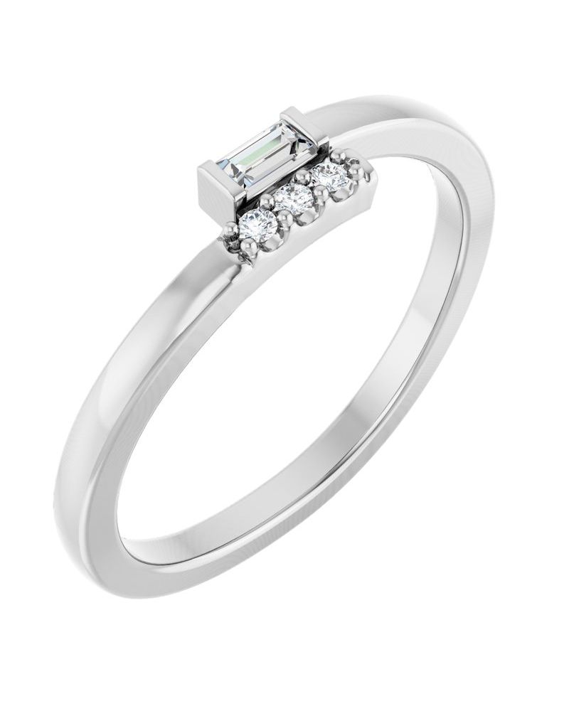 Anel Empilhável em Ouro 14k com Diamantes Naturais – Modelo 5