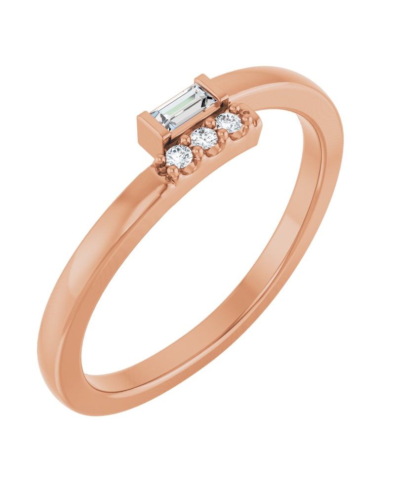 Anel Empilhável em Ouro 14k com Diamantes Naturais – Modelo 5