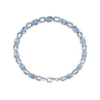 Pulseira riviera topázio azul – Ouro Branco 14k