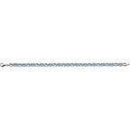 Pulseira riviera topázio azul – Ouro Branco 14k