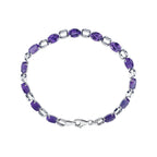 Pulseira riviera ametista – Ouro Branco 14k