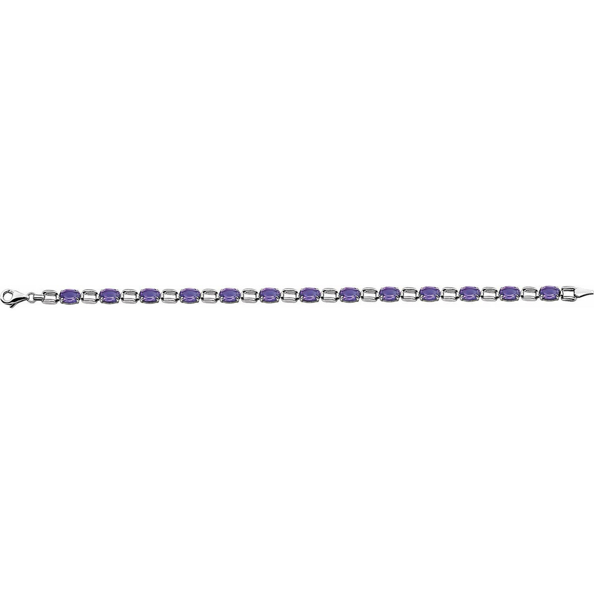 Pulseira riviera ametista – Ouro Branco 14k
