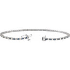 Pulseira riviera safira – Ouro Branco 14k