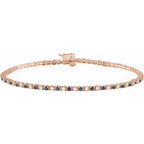 Pulseira riviera safira – Ouro Rosé 14k