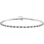 Pulseira riviera safira – Ouro Branco 14k