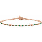 Pulseira riviera esmeralda – Ouro Rosé 14k